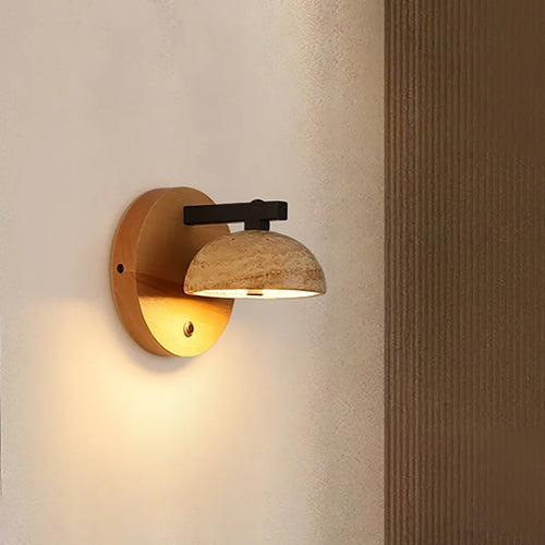 applique murale led en pierre naturelle style vintage nordique moderne - vue 3 sur 6