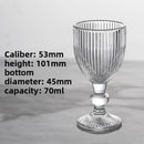 Ensemble verres vin rayés tige courte large ouverture