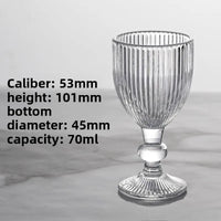 Ensemble verres vin rayés tige courte large ouverture