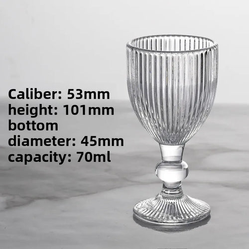 Ensemble verres vin rayés tige courte large ouverture