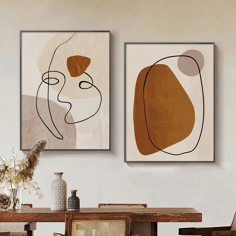 affiches murales abstraites géométriques décoratives modernes pour intérieur