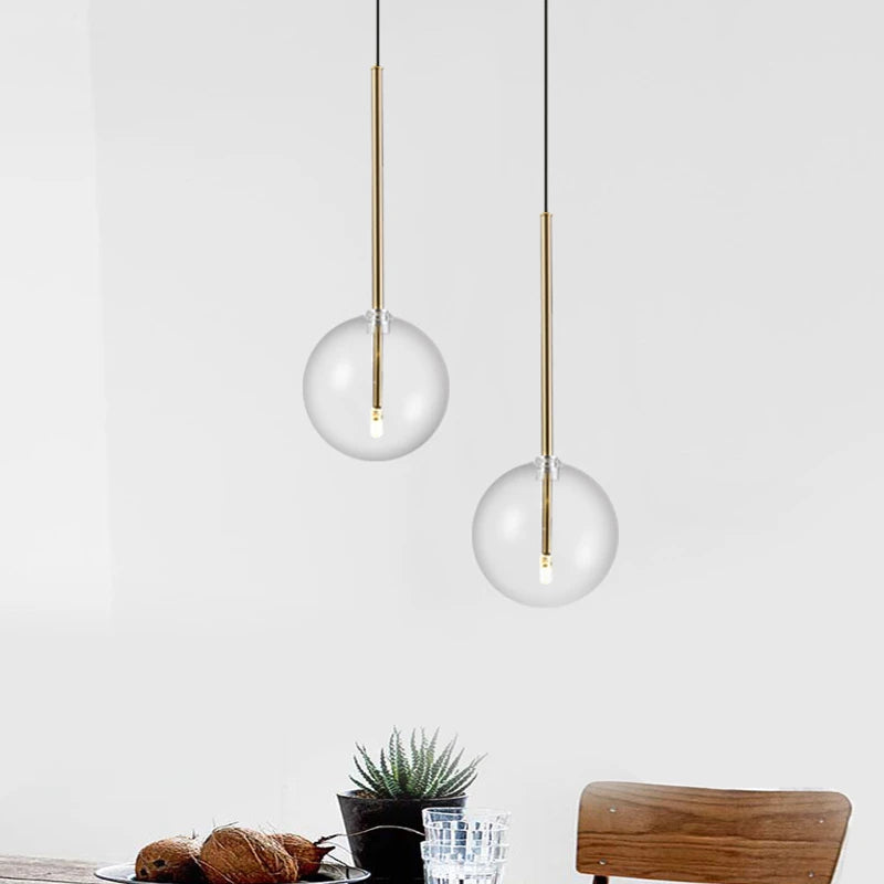 LED moderne Lustre nordique lampes suspendues Lustre luminaire boule de verre abat-jour chambre salle à manger lampe suspendue Restaurant