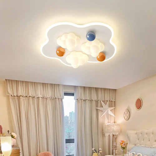plafonnier nuage style crème pour chambre enfant moderne et chaleureux - vue 2 sur 10
