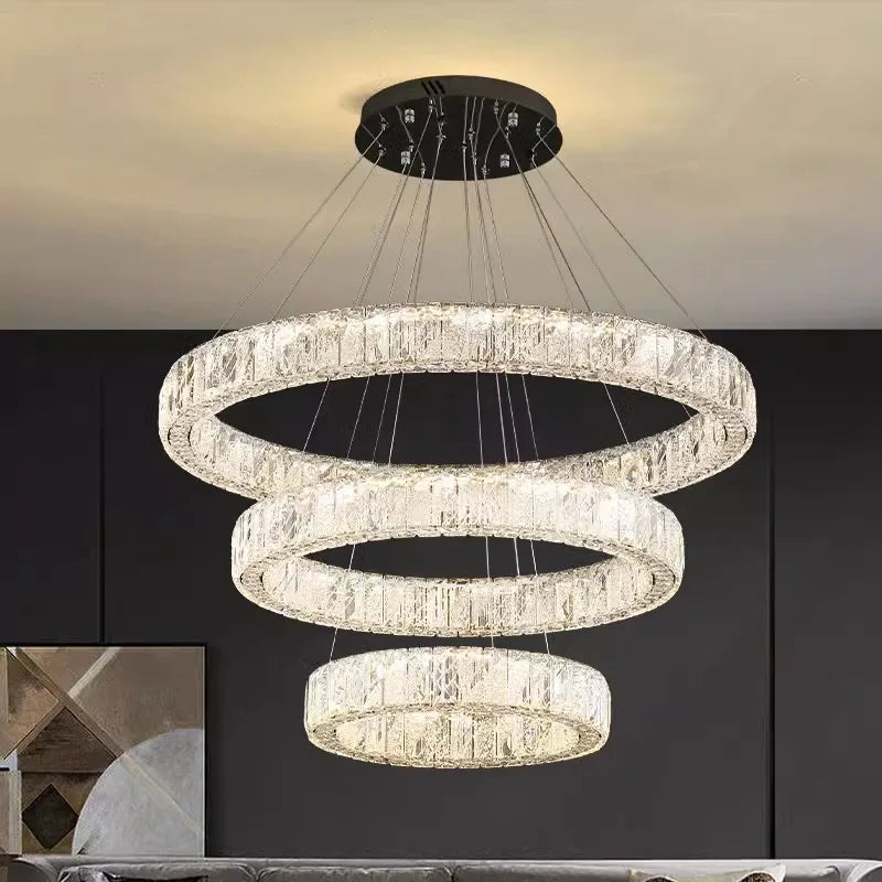 Lustre design cristal nordique pour salle à manger éclairage intérieur