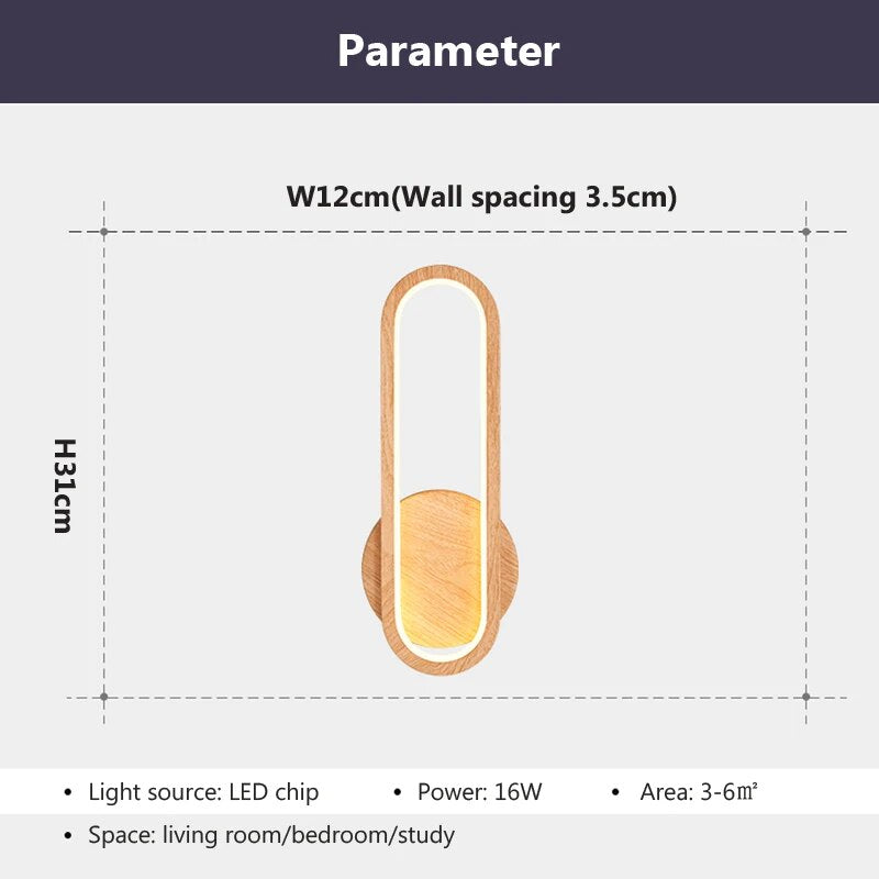 Applique murale moderne en bois LED - vue 7 sur 9