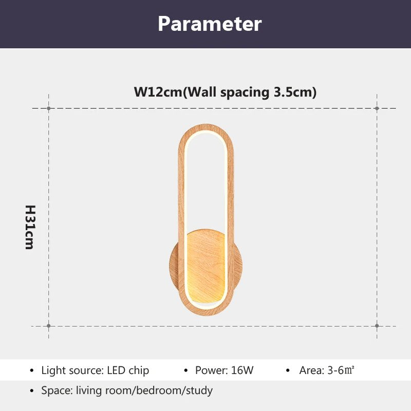 Applique murale moderne en bois LED