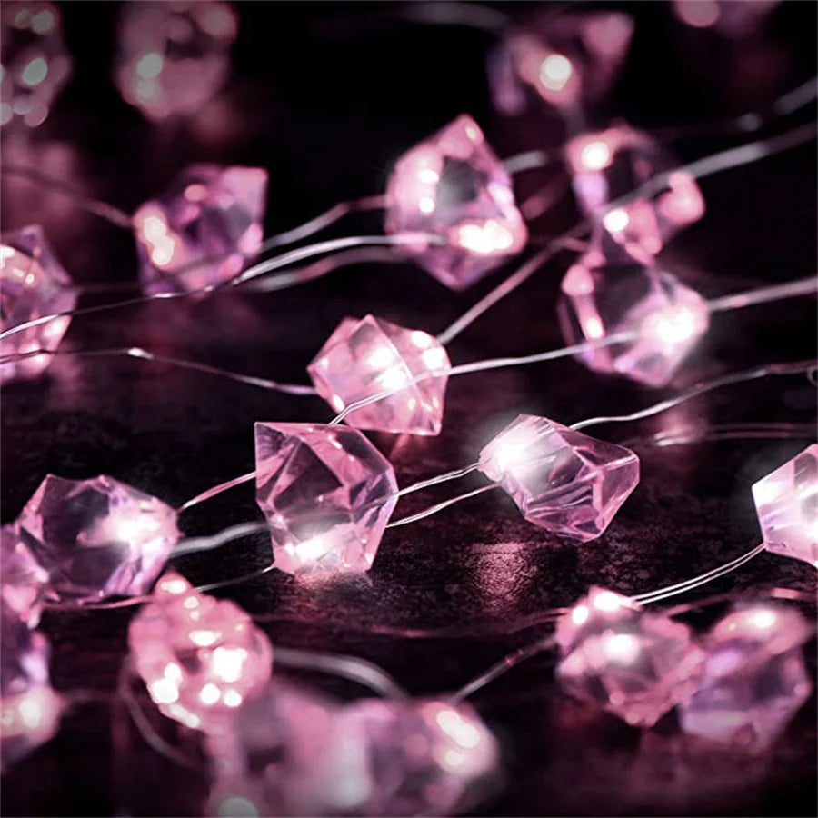 guirlande lumineuse en cristal pour décorations de fêtes - vue 4 sur 8