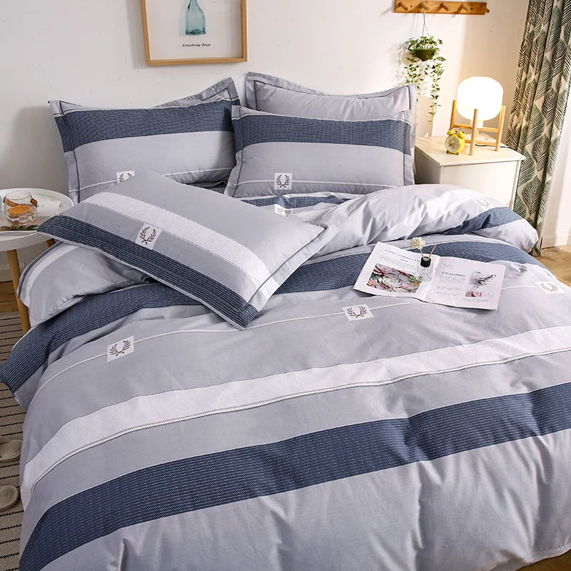 housse de couette 100 coton imprimée avec fermeture éclair pour lit
