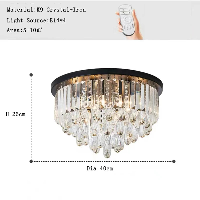 lustre led dimmable en cristal vintage luxe décoration