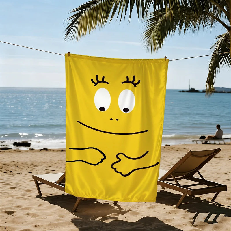 serviette de plage barbapapa motif cartoon sechage rapide