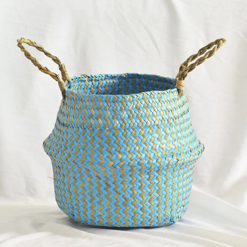 panier pliable en paille d'algues pour rangement et décoration intérieure - vue 8 sur 7
