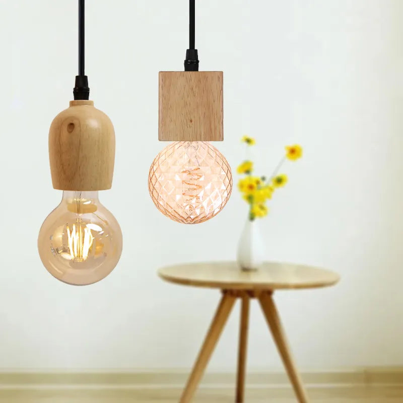 suspension bois rétro industrielle pour décoration maison