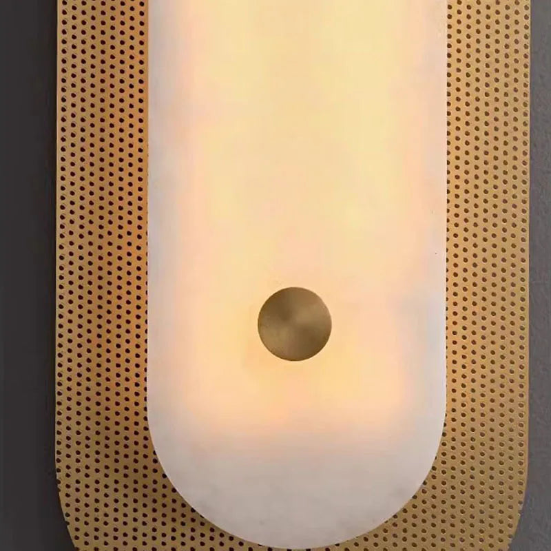 applique murale en marbre naturel art déco cuivre doré design élégant - vue 5 sur 8