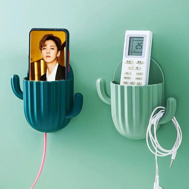 support mural auto-adhésif pour rangement de brosse et dentifrice cactus