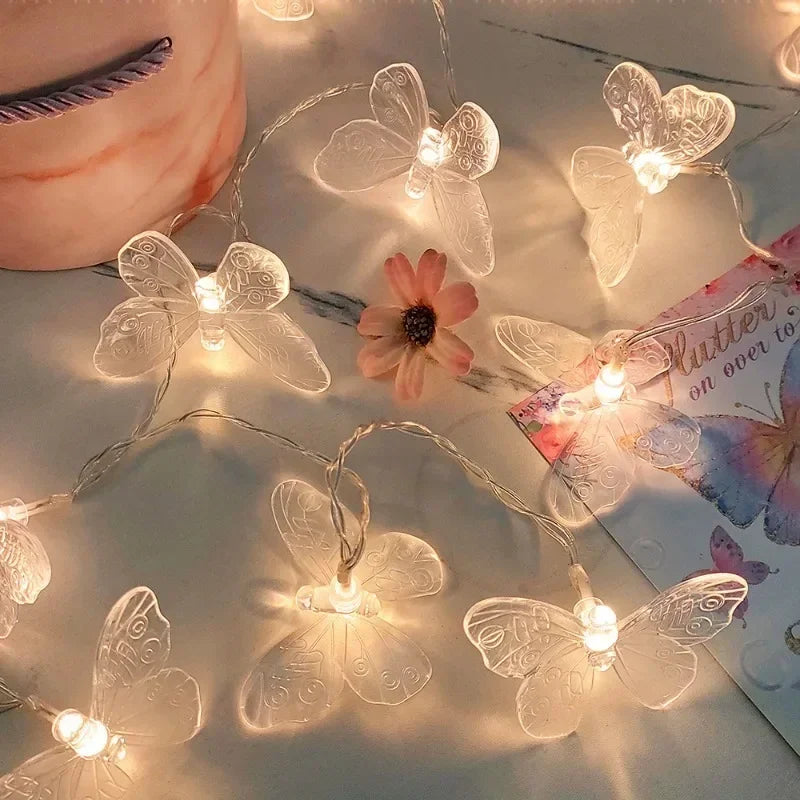 guirlande lumineuse led papillon pour fêtes et décorations intérieures