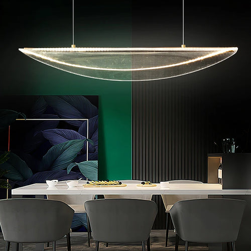 suspension moderne design en fer et acrylique pour ambiance luxe - vue 2 sur 8