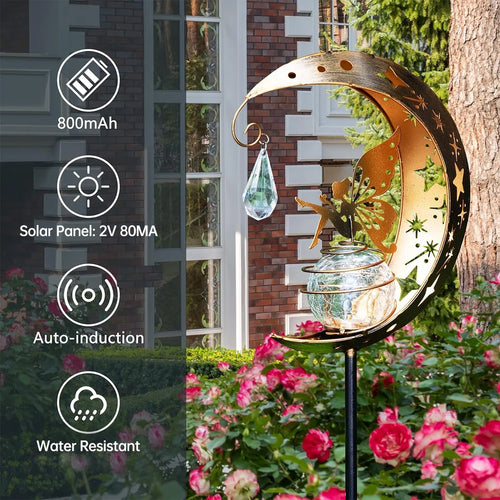 lampes solaires en verre pour jardin féérique décor extérieur - vue 4 sur 9