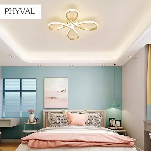 plafonnier led moderne en forme de fleur pour une ambiance créative - vue 5 sur 7