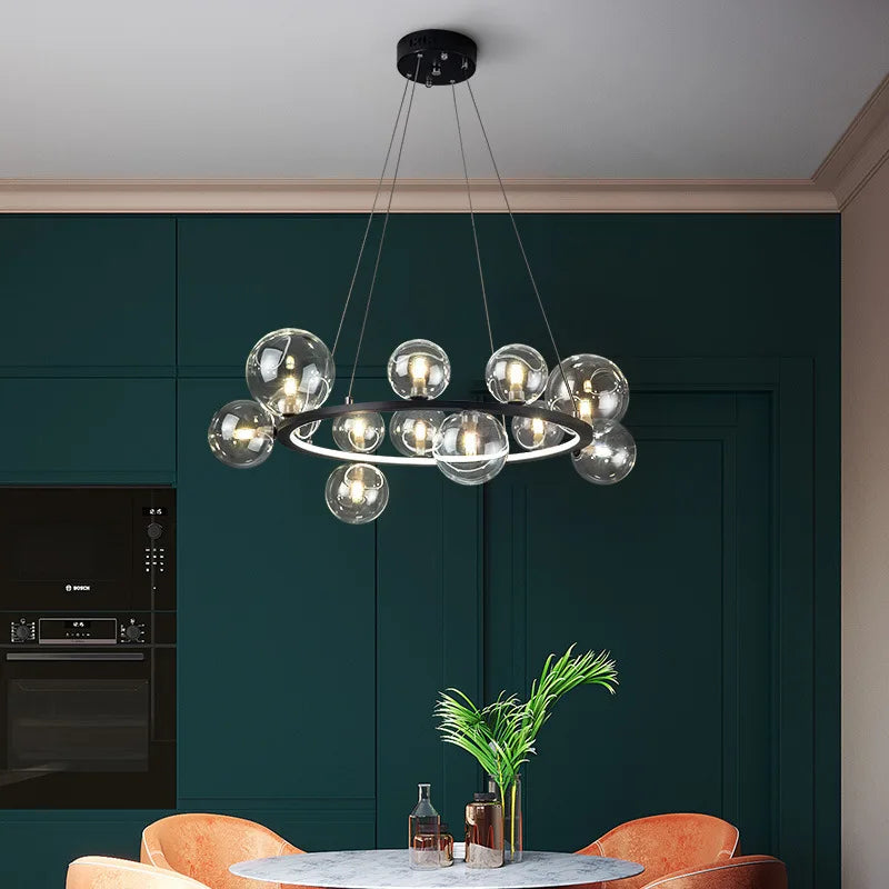 suspension en métal noir avec cordon réglable pour éclairage intérieur - vue 4 sur 25