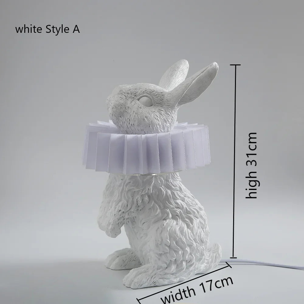 lampe de chevet lapin en résine style nordique décorative et moderne - vue 13 sur 15