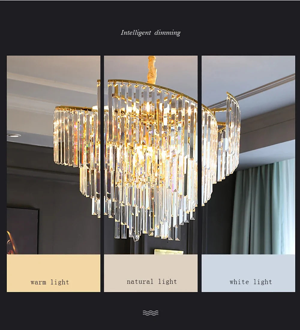 lustre en cristal design dimmable pour une ambiance élégante - vue 6 sur 11