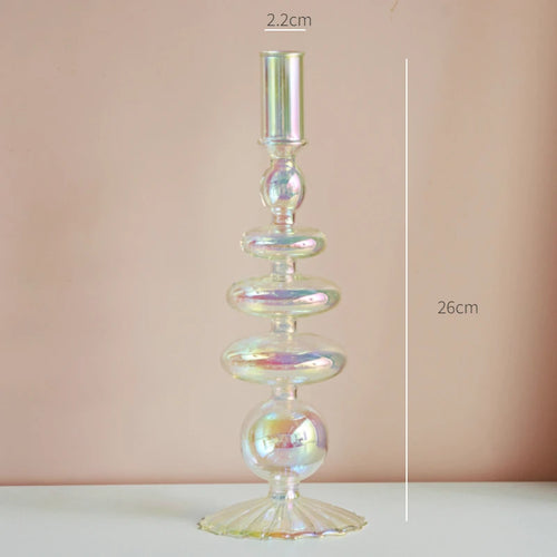 bougeoir en verre décoration nordique pour mariage et fleurs - vue 14 sur 22