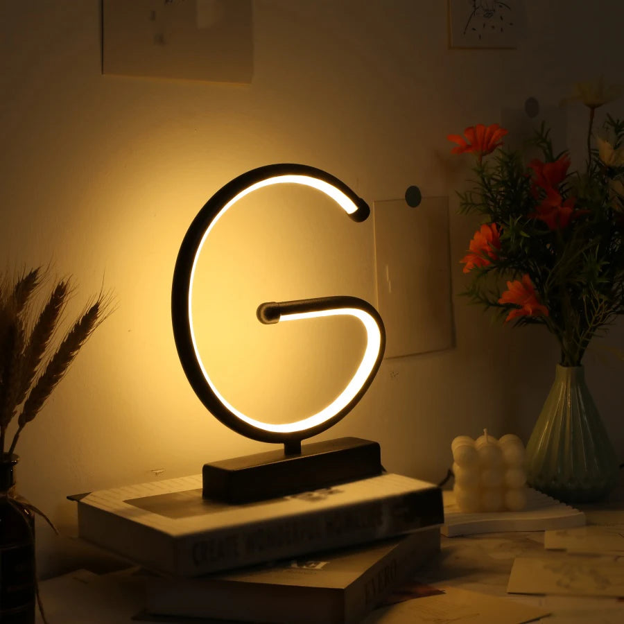 lampe usb créative en forme de g pour décoration intérieure - vue 3 sur 7