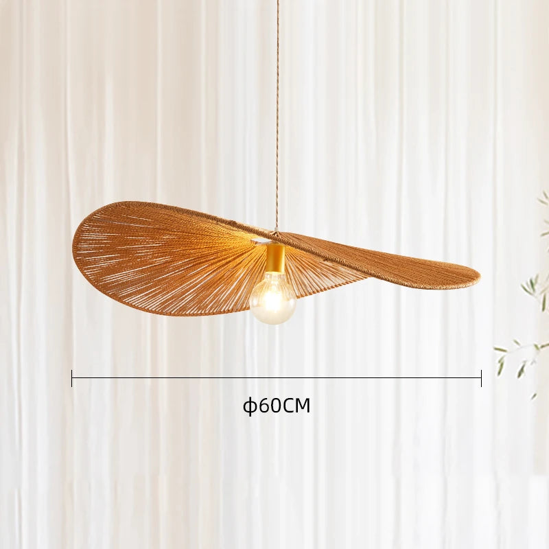 Suspension LOFT japonais rétro en bois bambou design - vue 14 sur 24