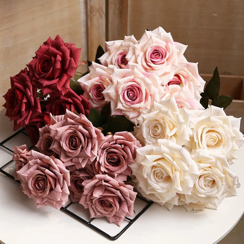 bouquet de roses artificielles pour décoration intérieure et extérieure - vue 3 sur 14