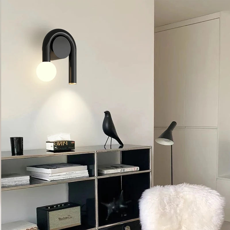 lampe de chevet murale en u anti-lumière bleue minimaliste - vue 5 sur 20