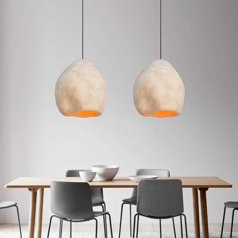 Wabi Sabi nordique LED Lustre salle à manger lampes suspendues Lustre barre suspension lampe décor à la maison Loft luminaire suspendu