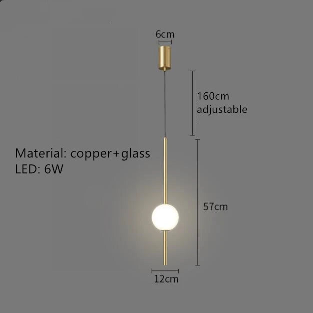 suspension LED en laiton design moderne avec cordon réglable - vue 9 sur 17