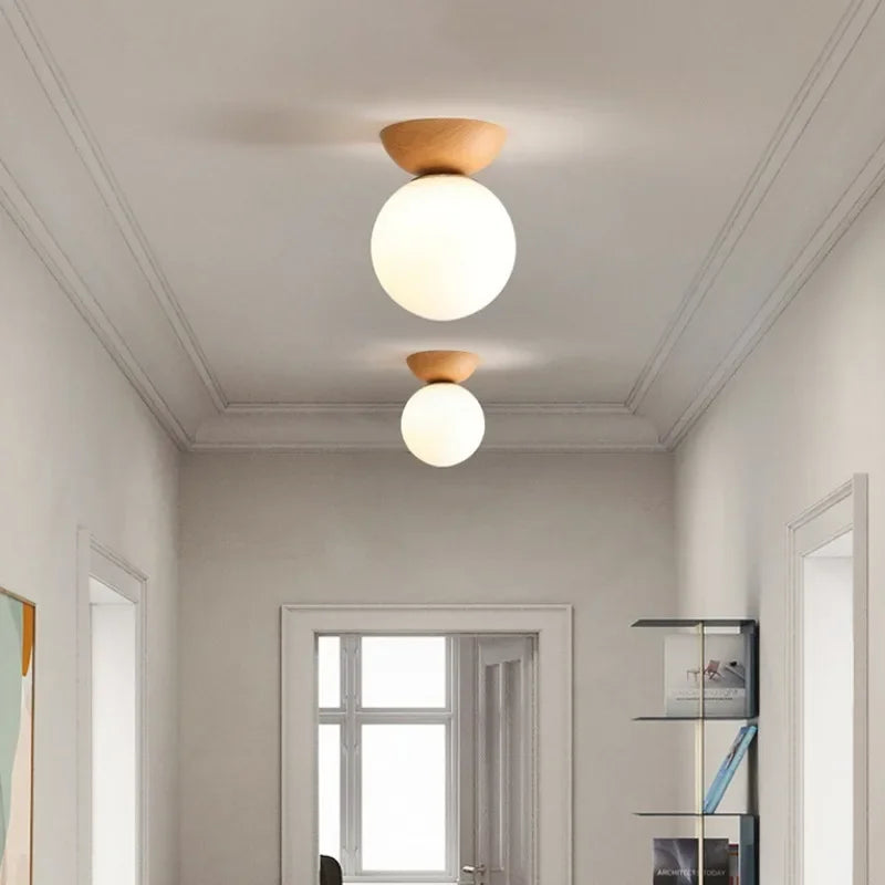 plafonnier led style japonais design nordique luminaire décoratif idéal - vue 5 sur 10