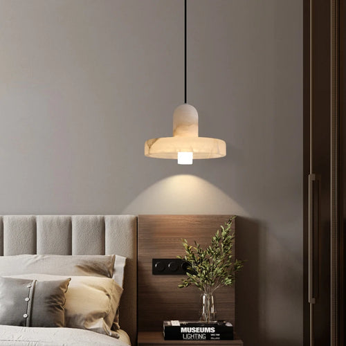 lustre en marbre espagnol de luxe tout en cuivre pour restaurant b & b - vue 3 sur 6