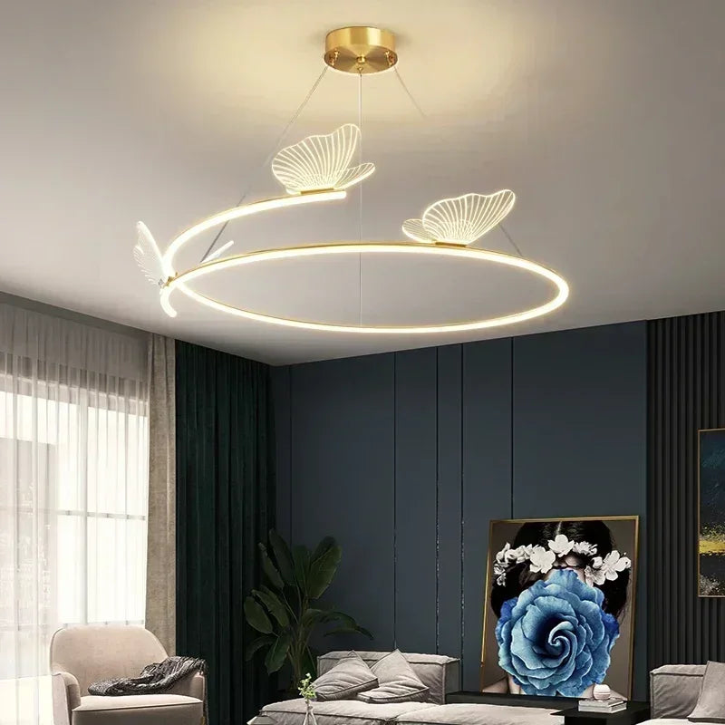 lustre led moderne minimaliste papillon créatif pour décoration maison
