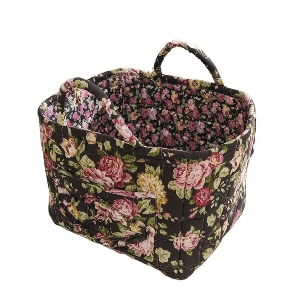 panier de rangement en tissu lavable style pastoral empilable multiusage - vue 13 sur 16