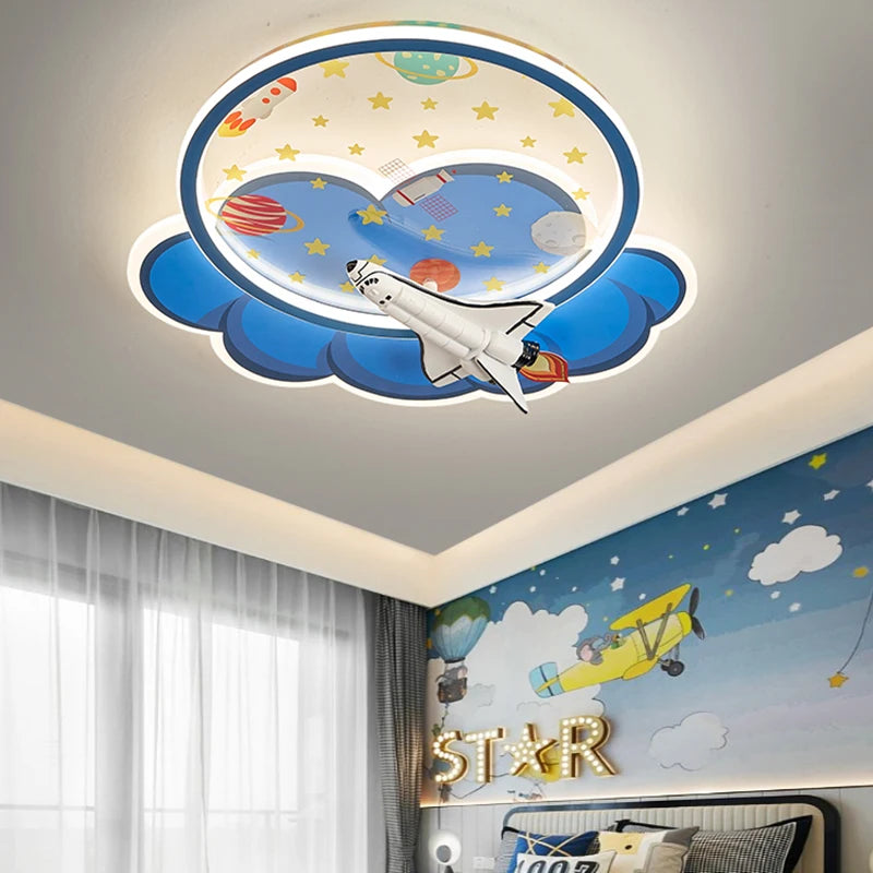 lustre d'intérieur pour enfant avec télécommande rocket lights boy