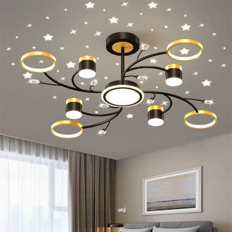 lustre led ciel étoilé nordique variable décoratif à la mode