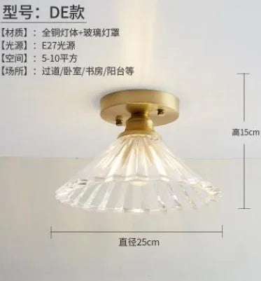 plafonnier led nordique vintage en verre pour intérieur moderne - vue 17 sur 18