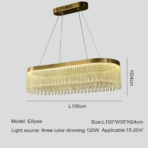 lustre en cristal led design moderne pour décoration intérieure