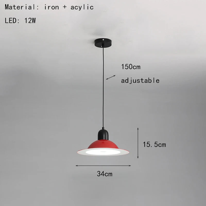suspension led métal fil réglable lampe suspension - vue 11 sur 17