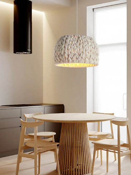 lustre nordique en corde tissée à la main pour éclairage intérieur - vue 3 sur 7