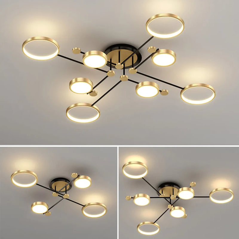 Suspension LED moderne or noir gradation tél.