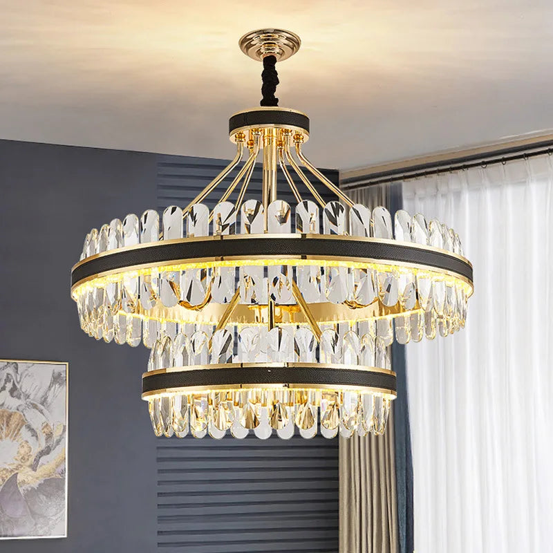 lustre moderne en cristal led winfordo pour décoration intérieure