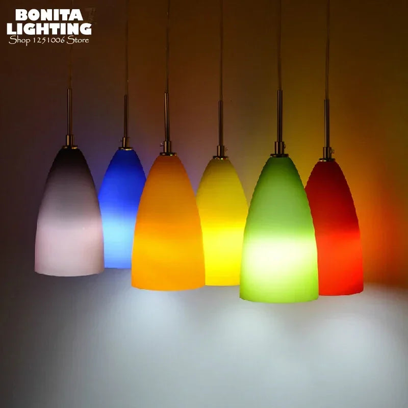 lustre suspendu en verre dépoli pour décoration moderne de la maison - vue 3 sur 13