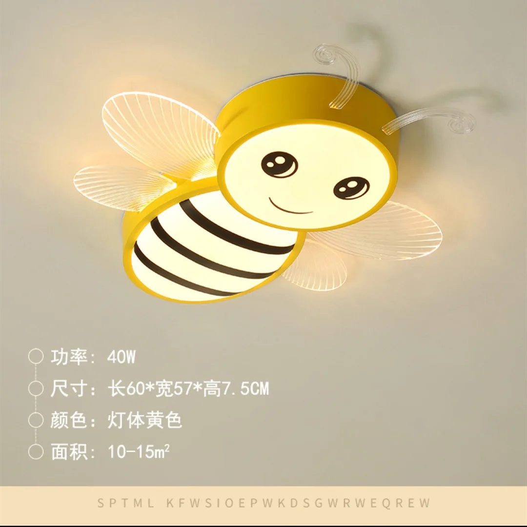 plafonnier led dessin animé petite abeille décoration maternelle moderne - vue 8 sur 9