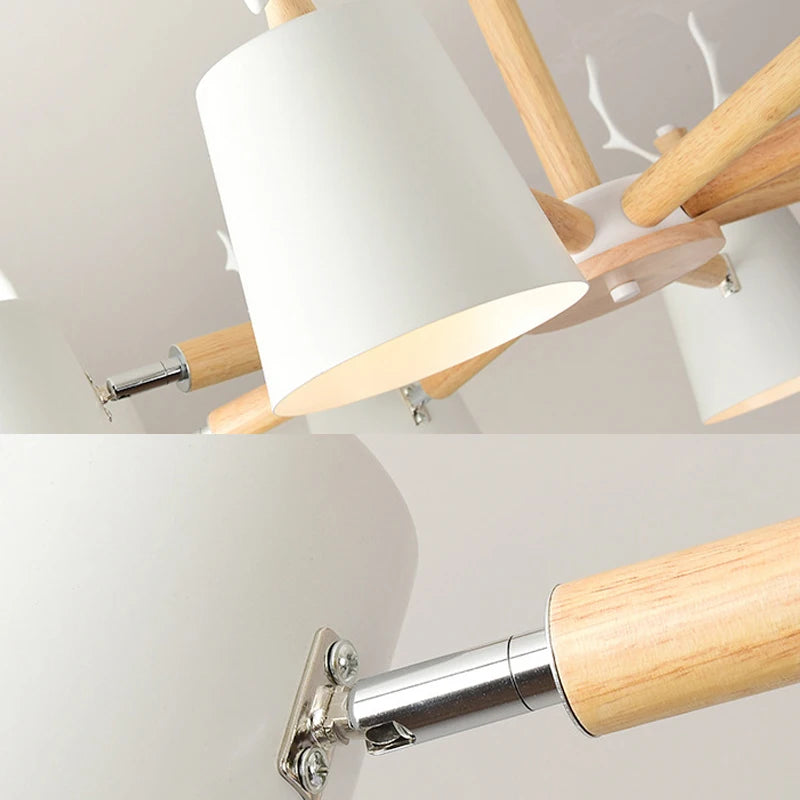 plafonnier moderne en bois de cerf pour décoration intérieure - vue 4 sur 8