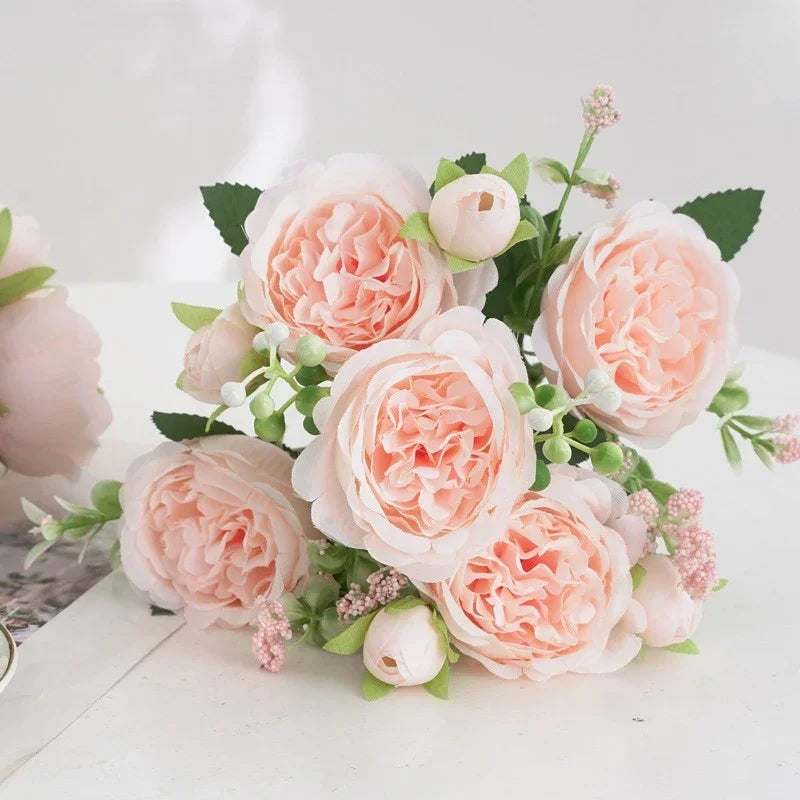 bouquet de pivoines artificielles pour décoration florale intérieure - vue 16 sur 17