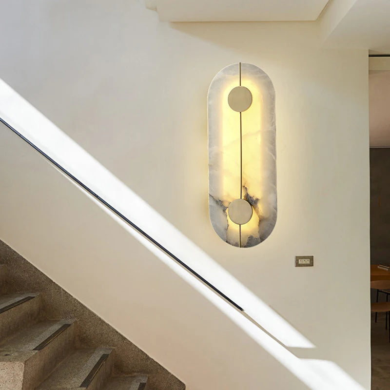 applique murale moderne en marbre et cuivre doré nordique créatif
