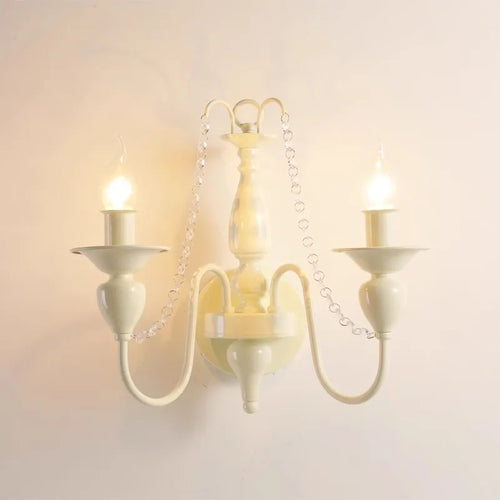 applique murale rétro française en cristal style rustique décoration murale - vue 2 sur 8